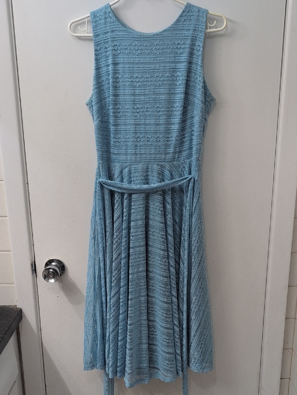 Danny & Nicole Light Blue Lace Midi Dress